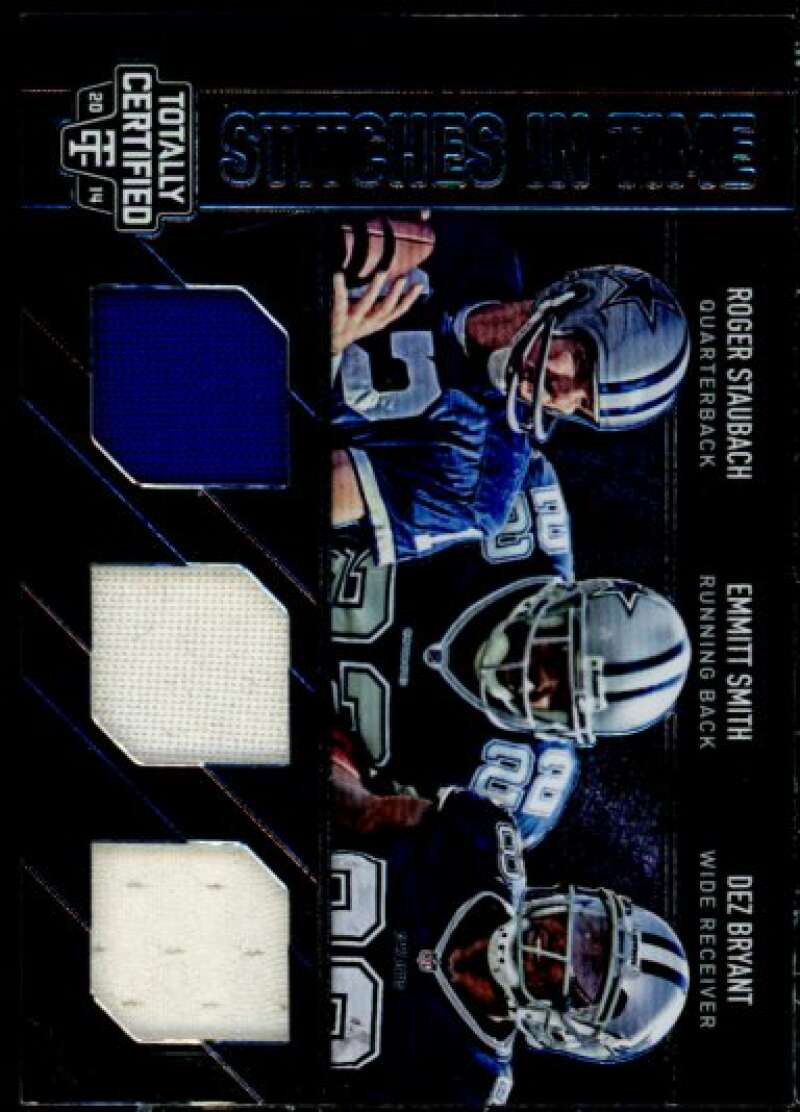 Bryant/Smith/Staubach Card 2014 Totally Certified Stitches in Time Trios #ST3DC  Image 1