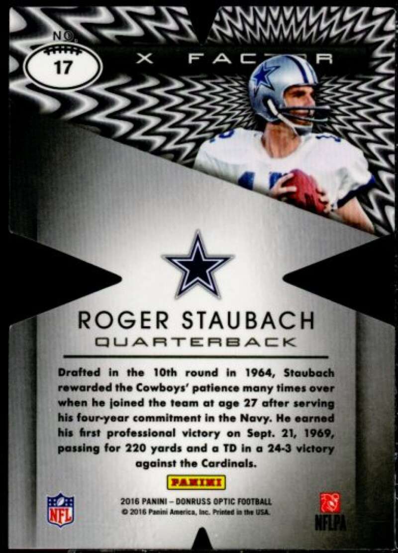 Roger Staubach Card 2016 Donruss Optic X-Factor #17  Image 2