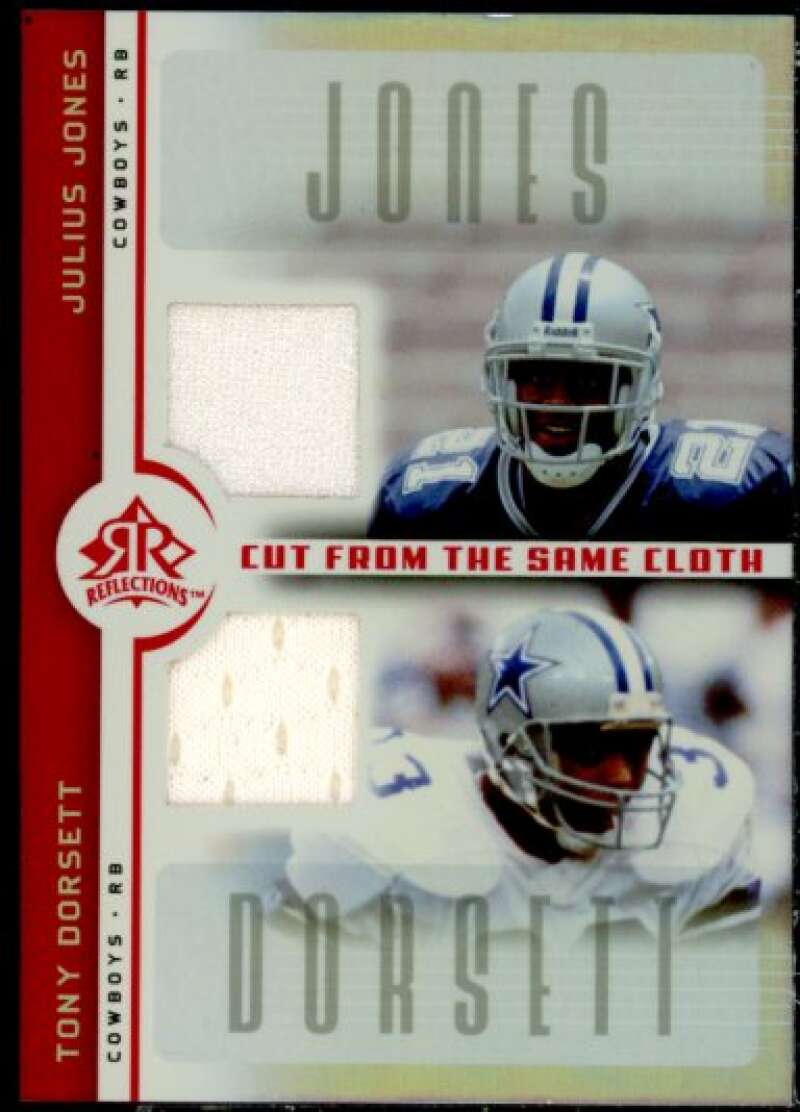 Julius Jones/Tony Dorsett 2005 Reflections Cut From the Same Cloth Red #CCJD  Image 1