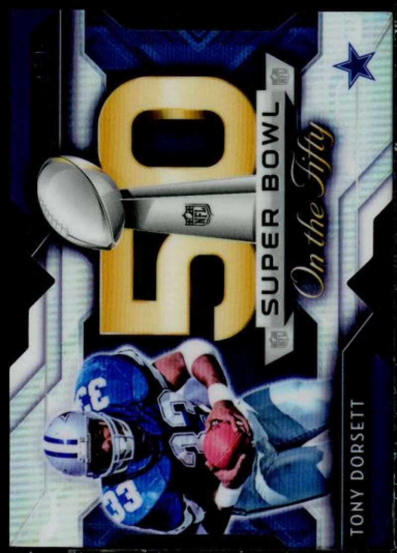 Tony Dorsett Card 2015 Topps Chrome Super Bowl 50 Die Cuts Refractors #SBDCTD  Image 1