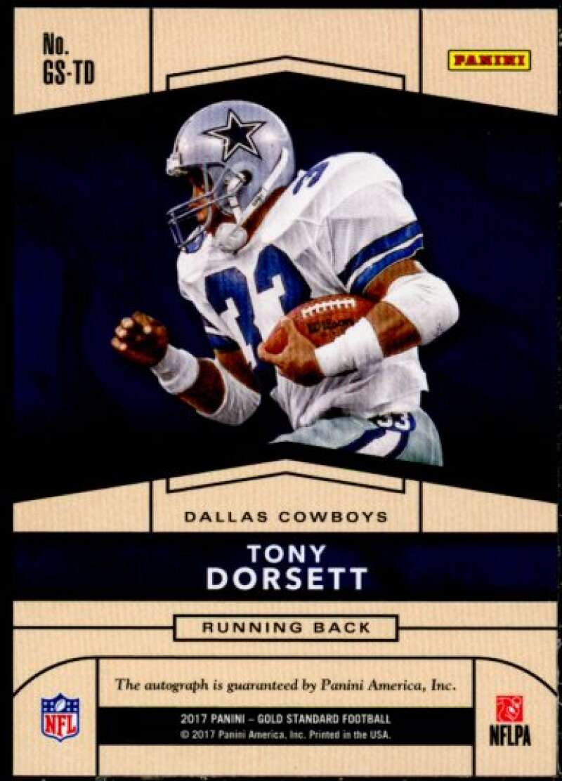 Tony Dorsett Card 2017 Panini Gold Standard Gold Scripts #12  Image 2