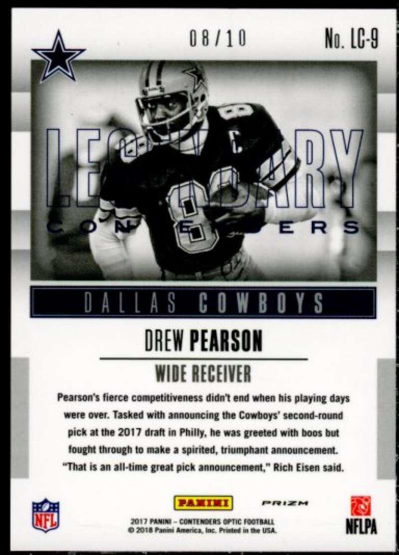 Drew Pearson Card 2017 Panini Contenders Optic Legendary Contenders Blue #9  Image 2