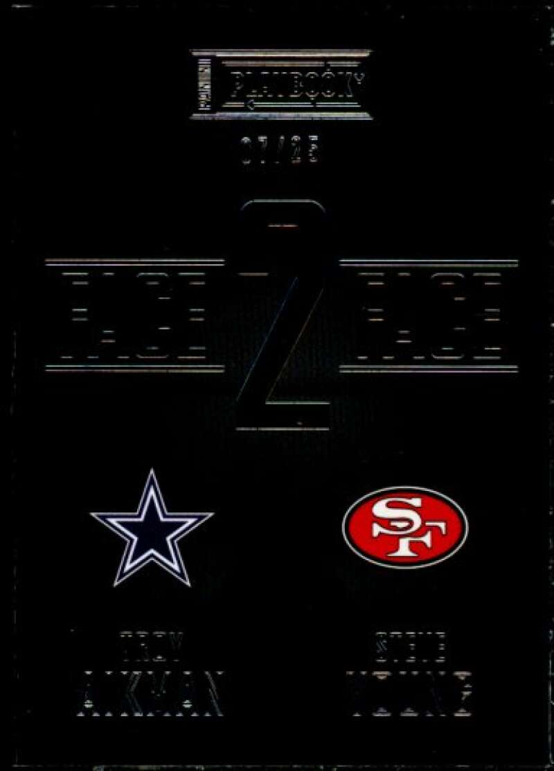 Steve Young/Troy Aikman Card 2015 Panini Playbook Face 2 Face Materials #12  Image 1