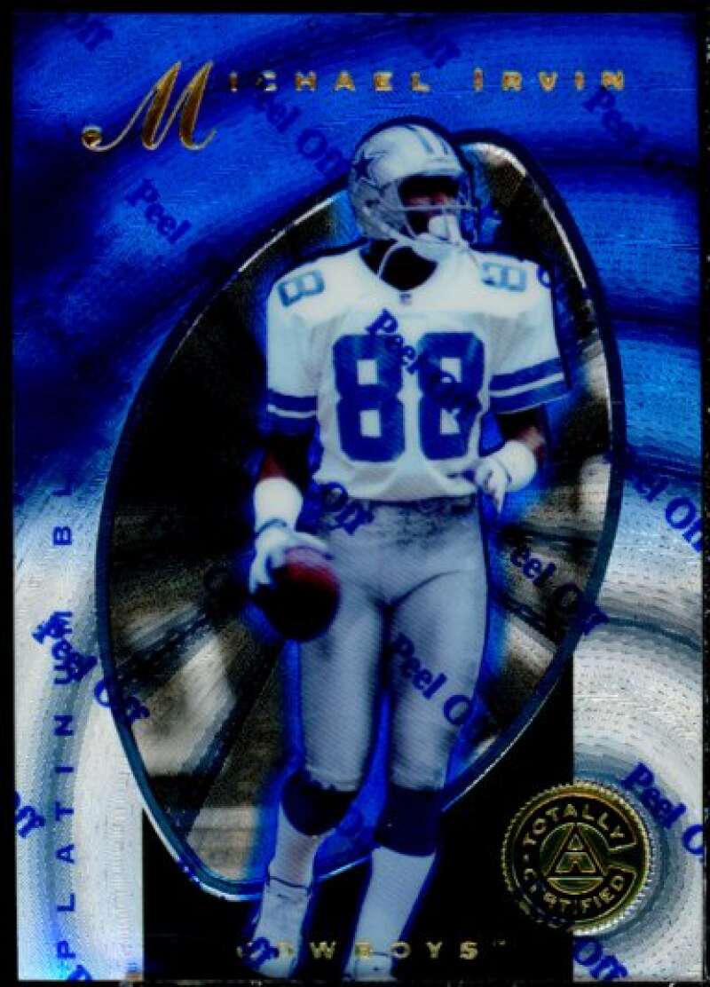 Michael Irvin Card 1997 Pinnacle Totally Certified Platinum Blue #42  Image 1