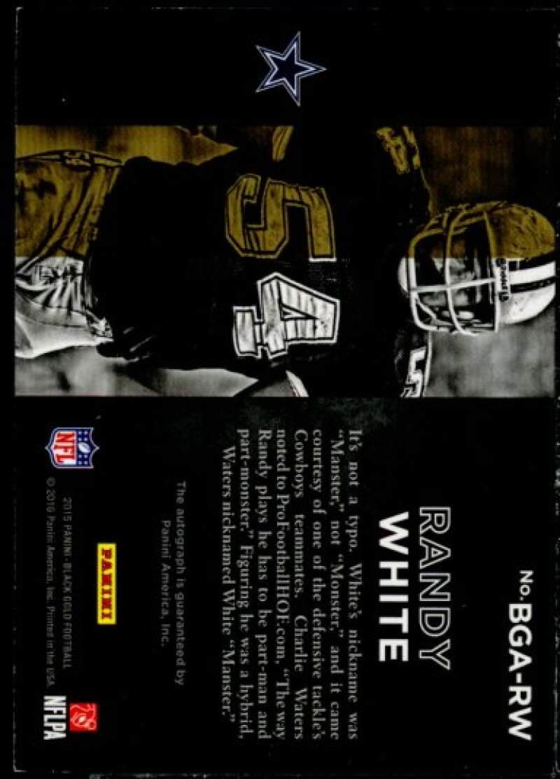 Randy White Card 2015 Panini Black Gold Autographs #BGARW  Image 2