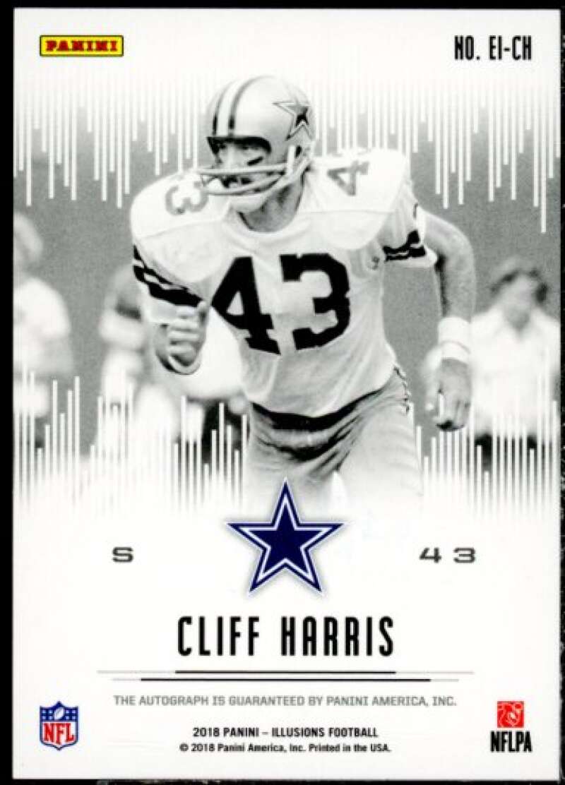 Cliff Harris Card 2018 Panini Illusions Elusive Ink #12  Image 2