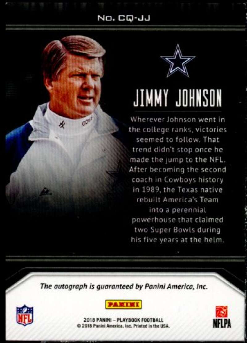 Jimmy Johnson Card 2018 Panini Playbook Coaches Quotes #5  Image 2