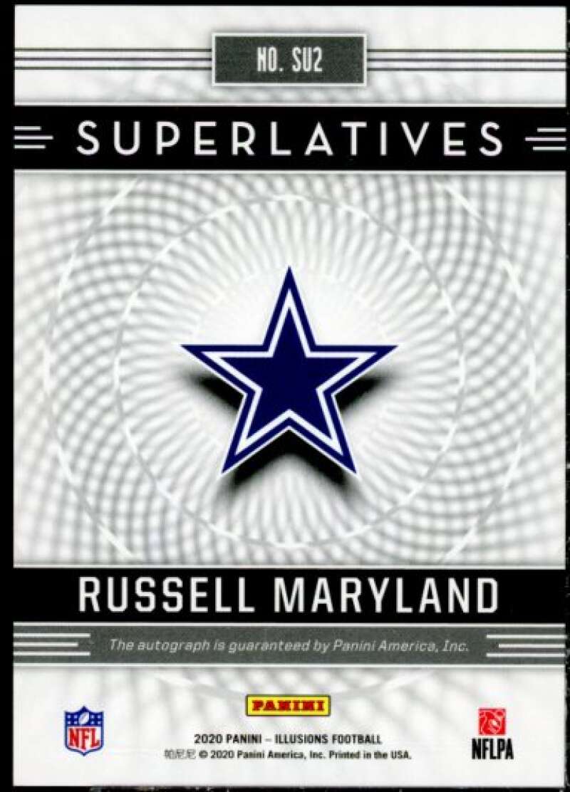 Russell Maryland Card 2020 Panini Illusions Superlatives Autographs Blue #2  Image 2