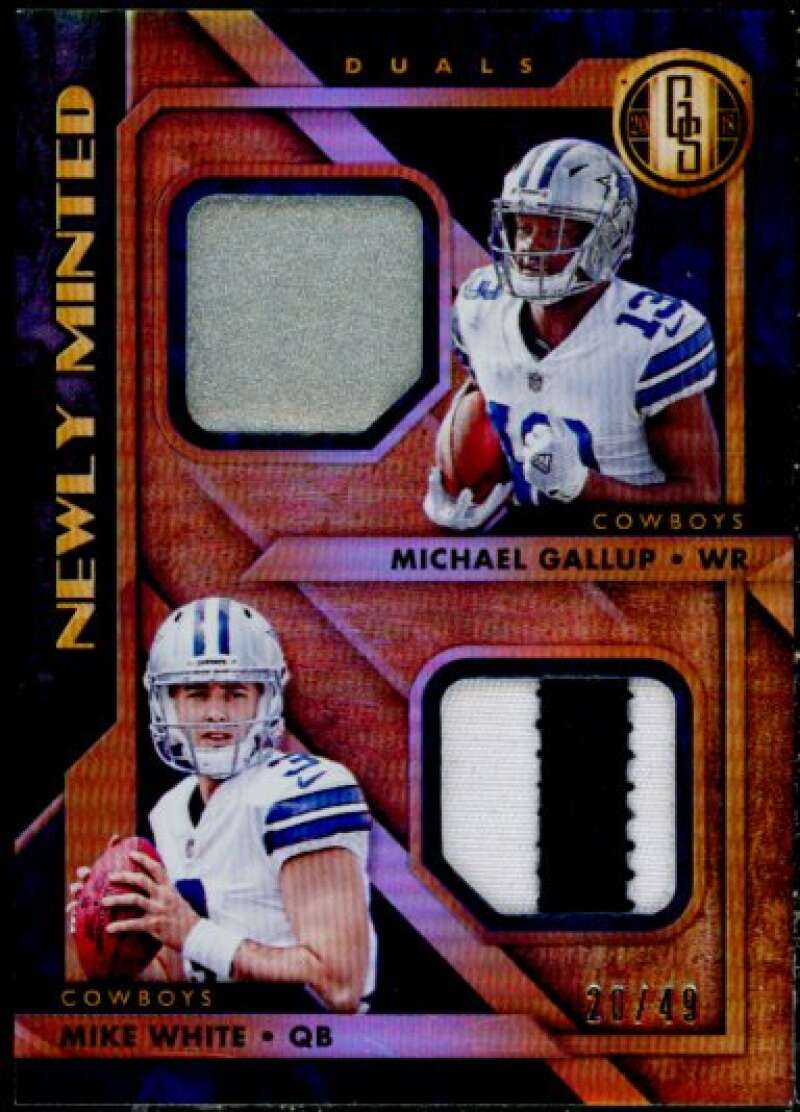 Michael Gallup/White 2018 Gold Standard Newly Minted Memorabilia Duals Prime #5  Image 1