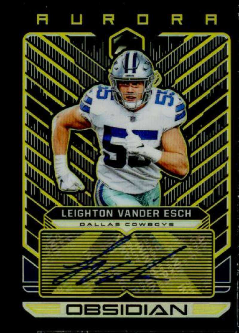 Leighton Vander Esch 2019 Obsidian Aurora Autographs Electric Etch Yellow #35  Image 1