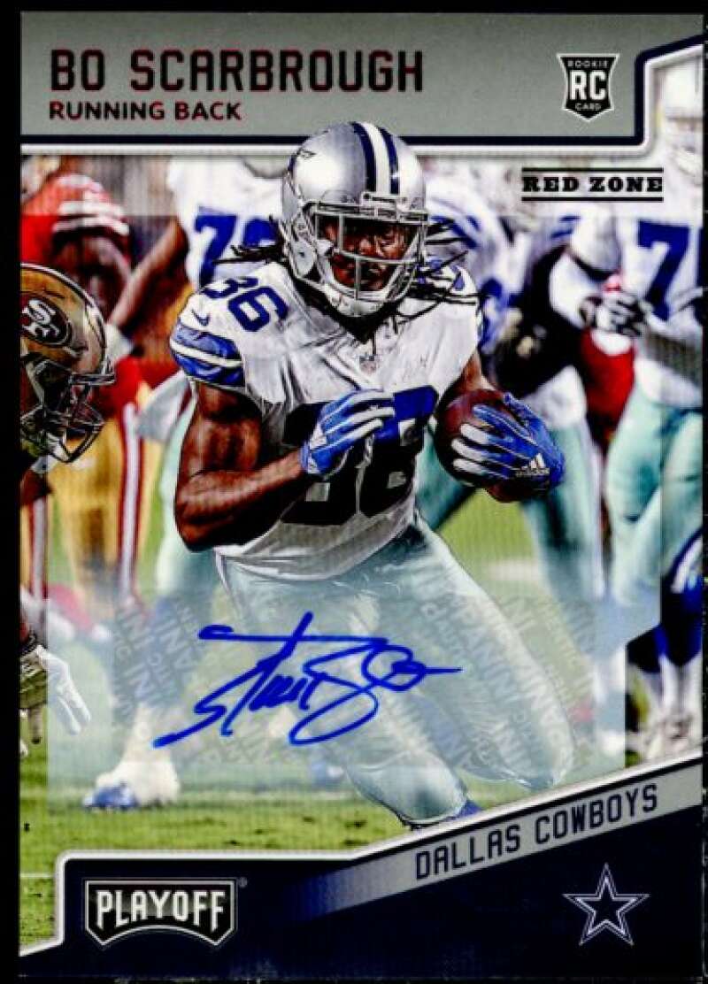 Bo Scarbrough Card 2018 Playoff Rookie Autographs Red Zone #289  Image 1