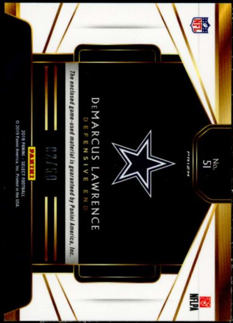 DeMarcus Lawrence Card 2018 Select Select Swatches Prizm Copper #51  Image 2