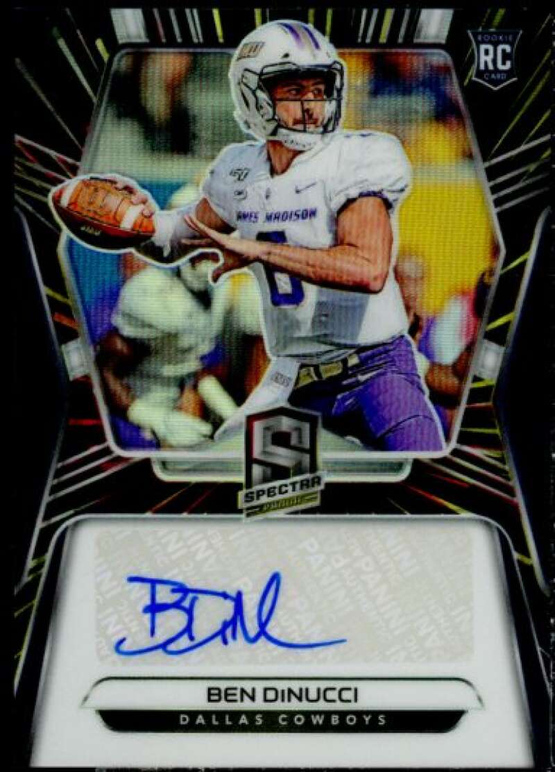 Ben DiNucci Rookie Card 2020 Panini Spectra Rookie Autographs Hyper #18  Image 1