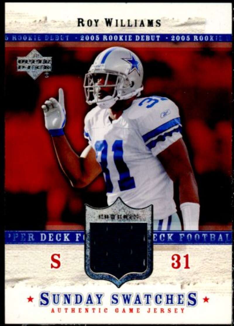 Roy Williams Card 2005 Upper Deck Rookie Debut Sunday Swatches #SURW  Image 1