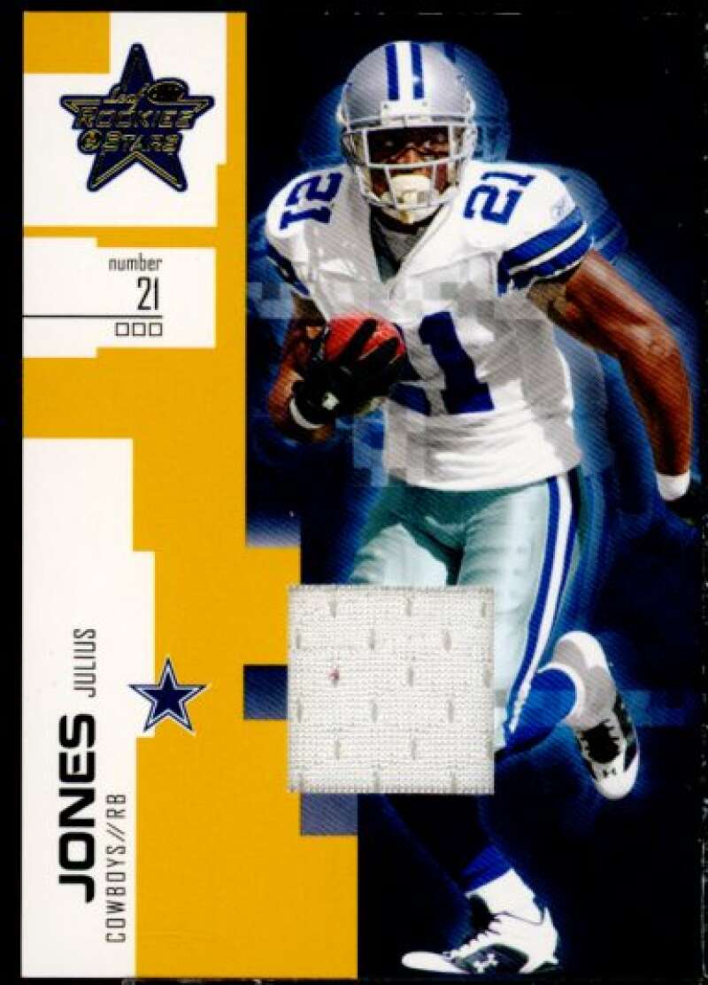 Julius Jones Card 2007 Leaf Rookies and Stars Materials Gold Retail #2  Image 1