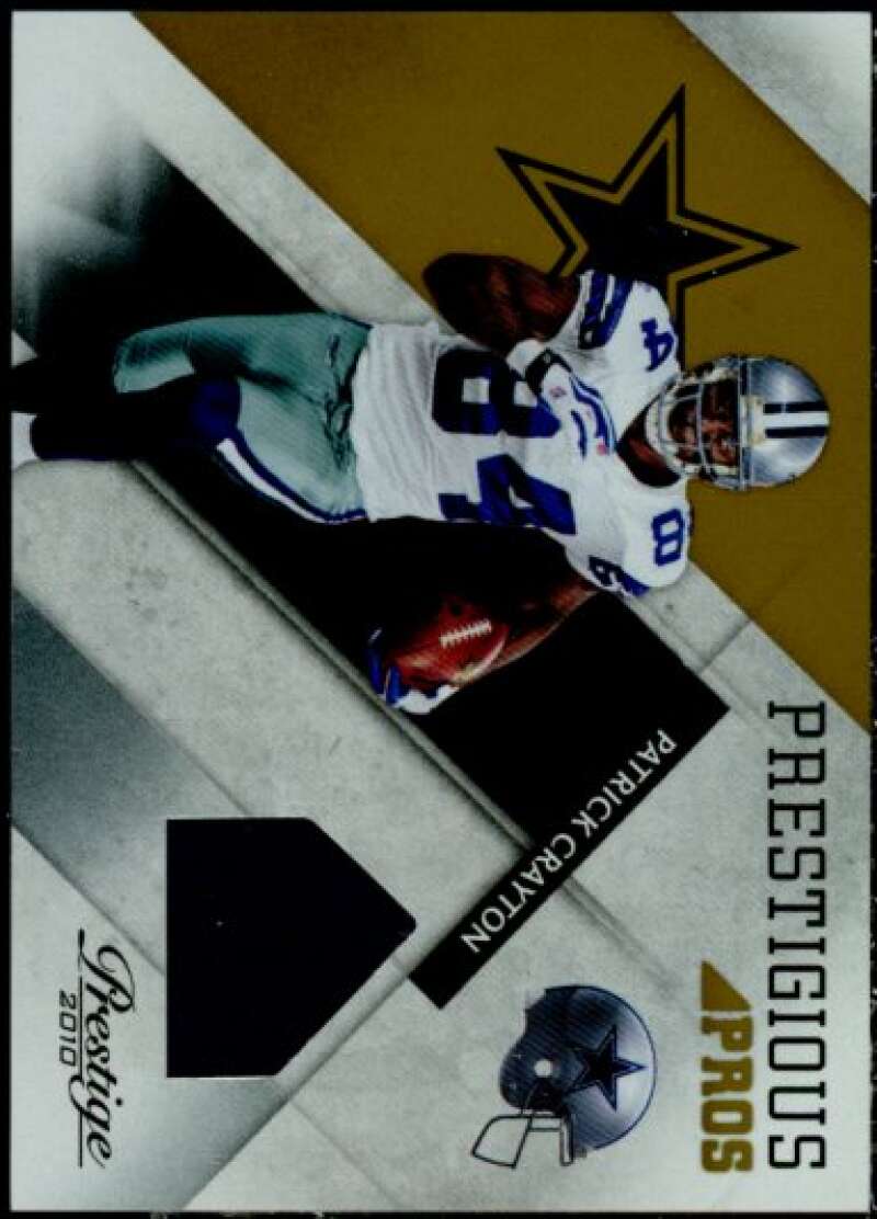 Patrick Crayton Rookie Card 2010 Prestige Prestigious Pros Materials Green #40  Image 1