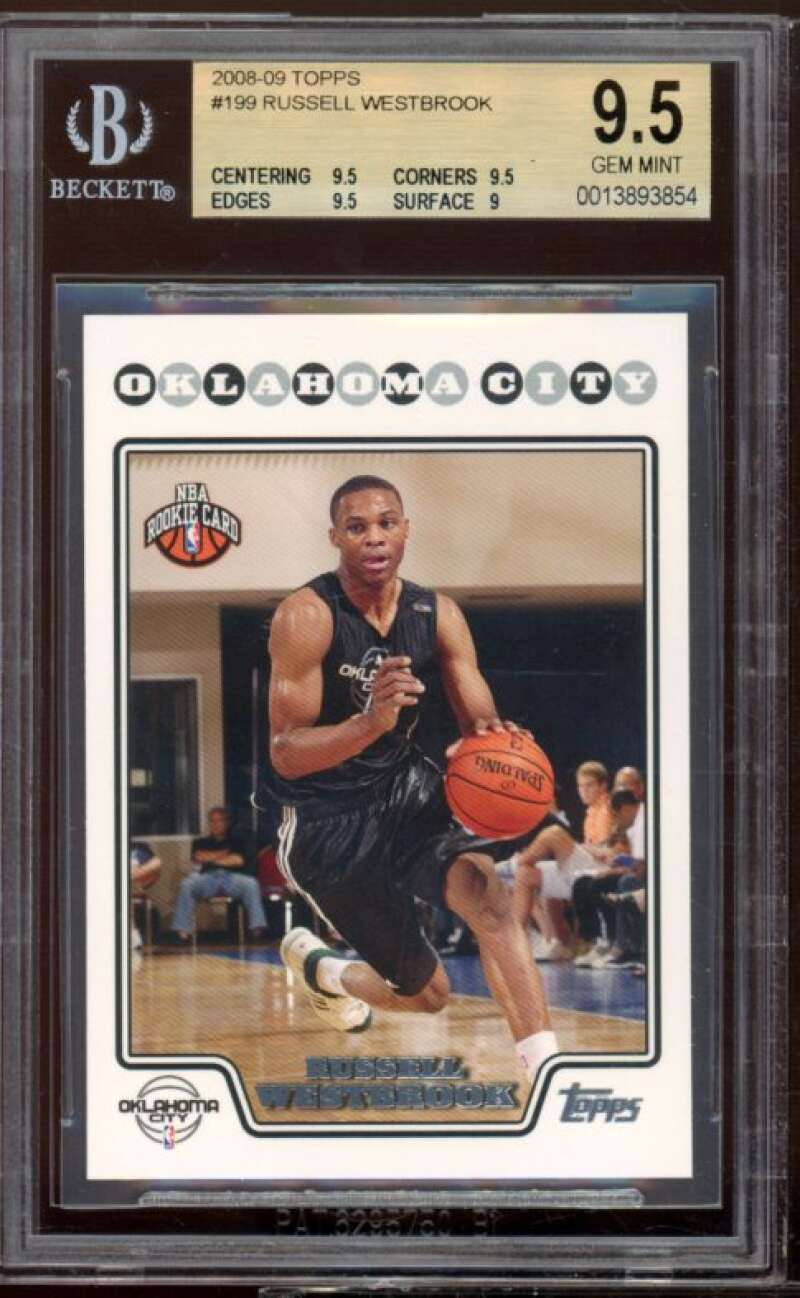 Russell Westbrook Rookie Card 2008-09 Topps #199 BGS 9.5 (9 9.5 9.5 9.5) Image 1