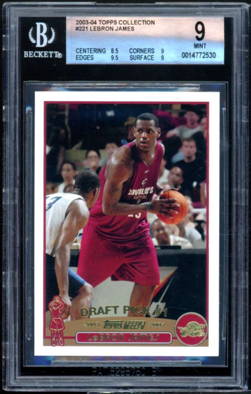 Lebron James Rookie Card 2003-04 Topps Collection #221 BGS 9 (8.5 9 9.5 9) Image 1