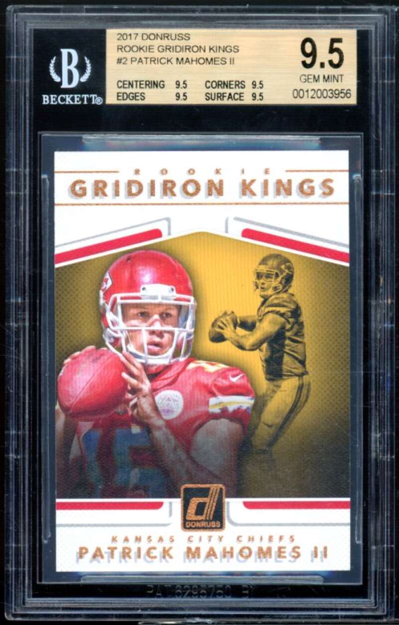 Patrick Mahomes 2017 Donruss Rookie Gridiron Kings #2 BGS 9.5 (9.5 9.5 9.5 9.5) Image 1