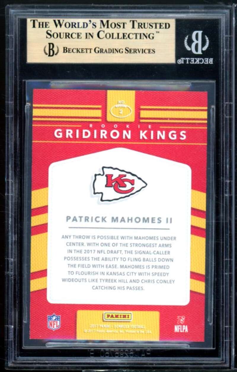 Patrick Mahomes 2017 Donruss Rookie Gridiron Kings #2 BGS 9.5 (9.5 9.5 9.5 9.5) Image 2