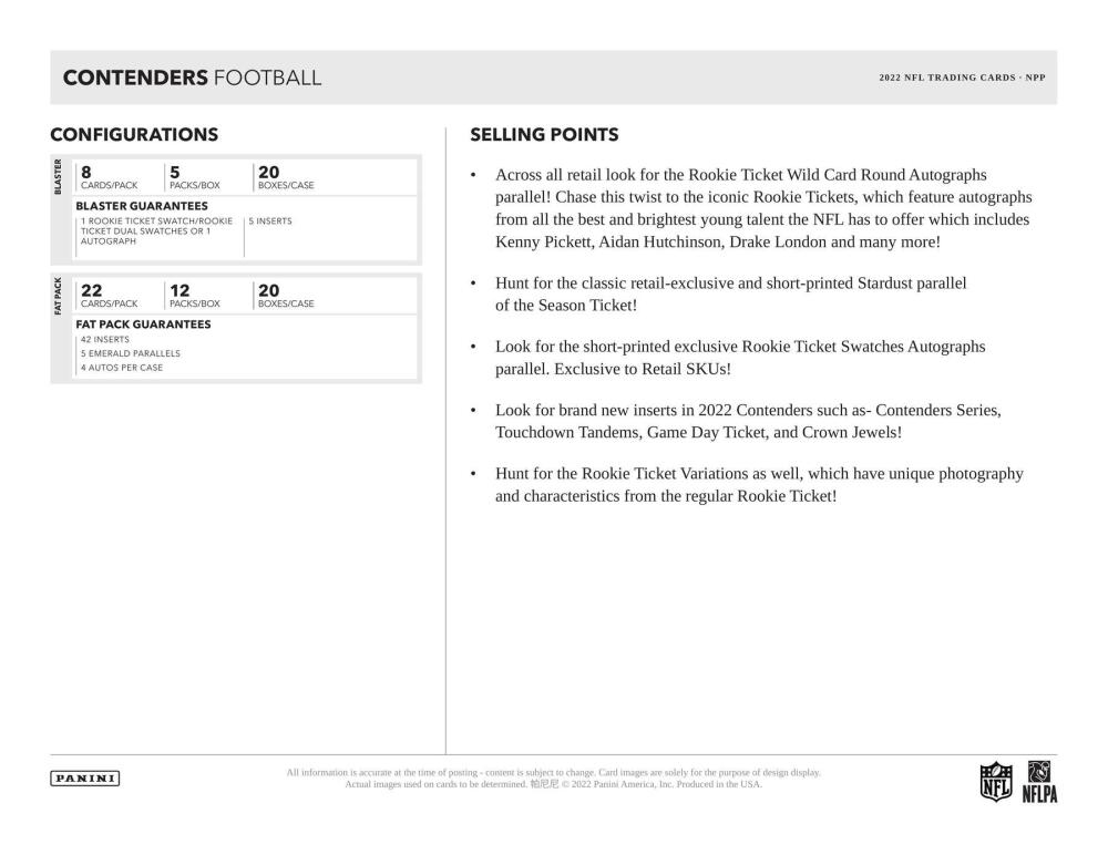 2022 Panini Contenders Football 5-Pack Blaster Box Image 6