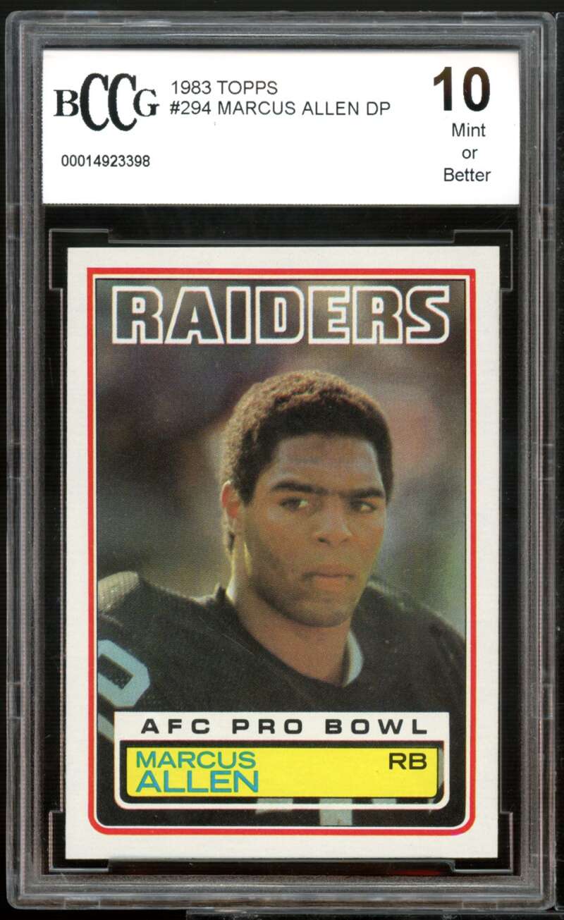 1983 Topps #294 Marcus Allen Rookie Card BGS BCCG 10 Mint+ Image 1