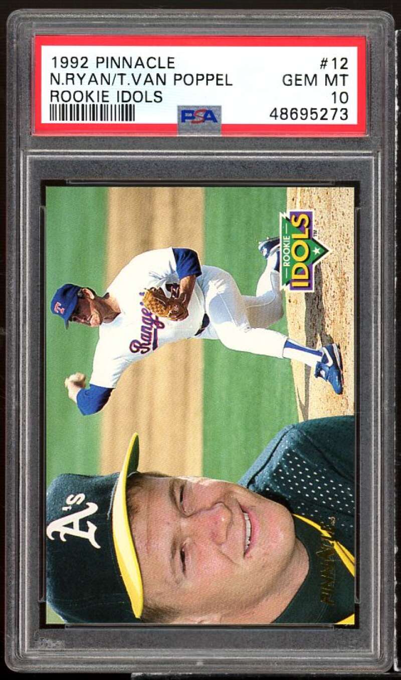 Van Poppel / Nolan Ryan 1992 Pinnacle Rookie Idols #12 PSA 10 Image 1