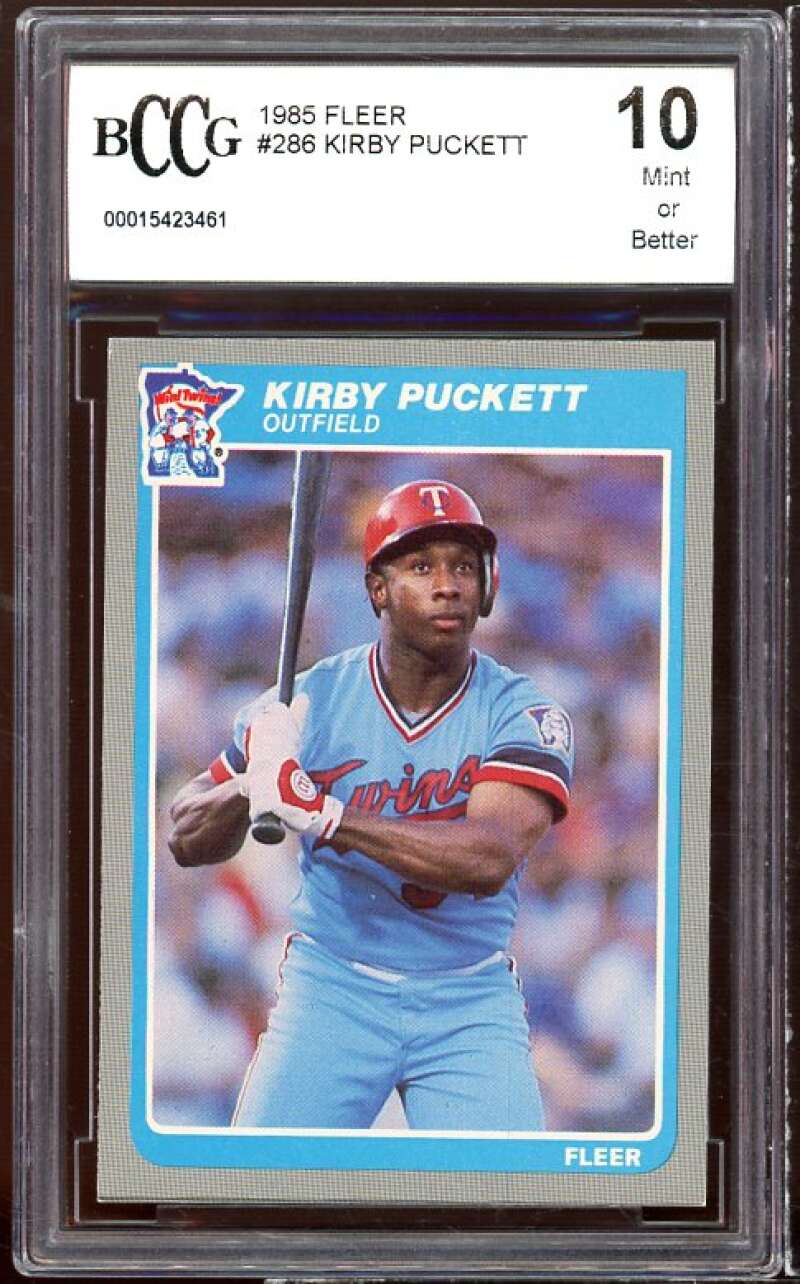 1985 Fleer #286 Kirby Puckett Rookie Card BGS BCCG 10 Mint+ Image 1