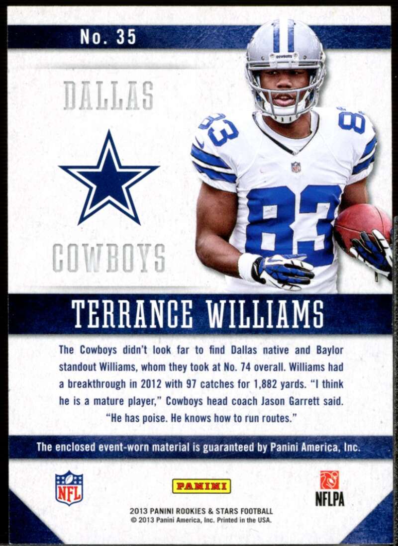 Terrance Williams Rookie 2013 Rookies and Stars Freshman Orientation Jersey #35  Image 2