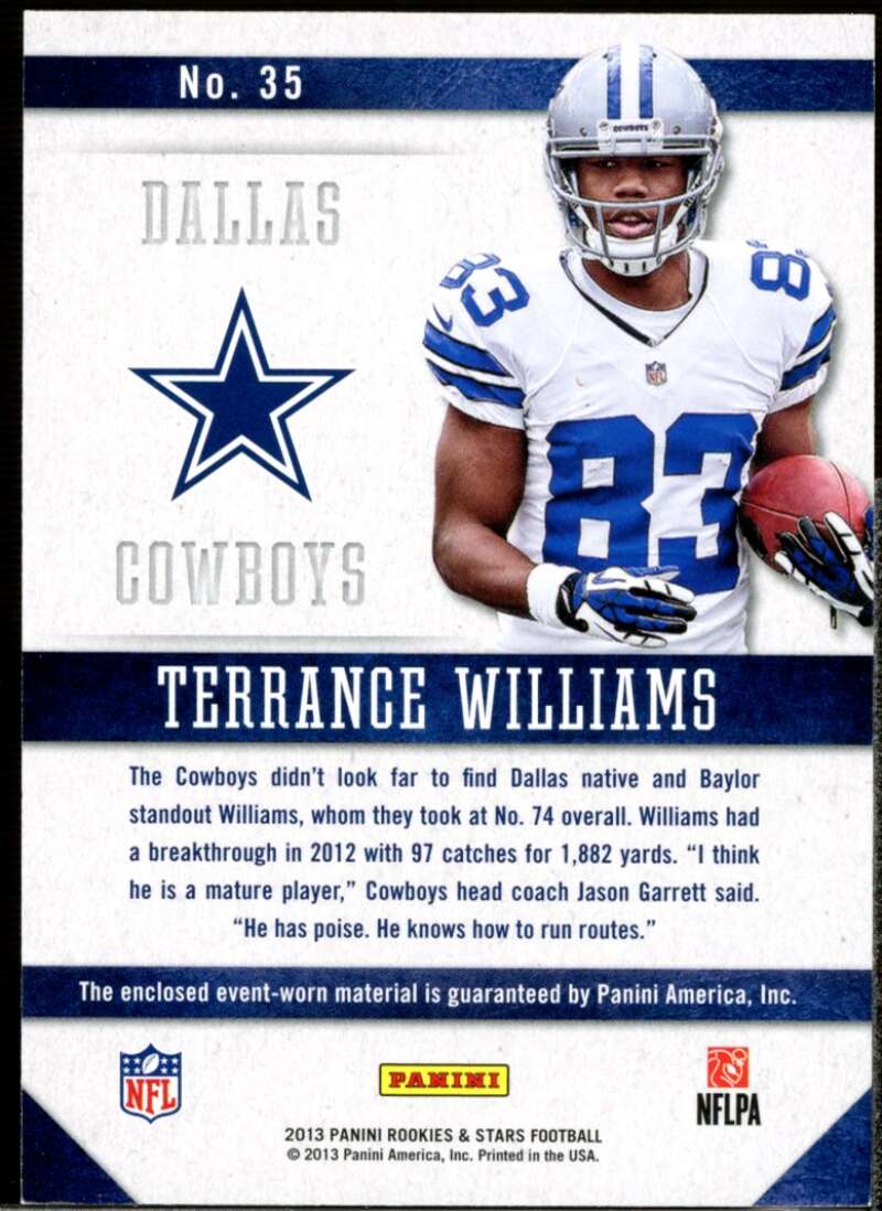 Terrance Williams Rookie 2013 Rookies and Stars Freshman Orientation Jersey #35  Image 2