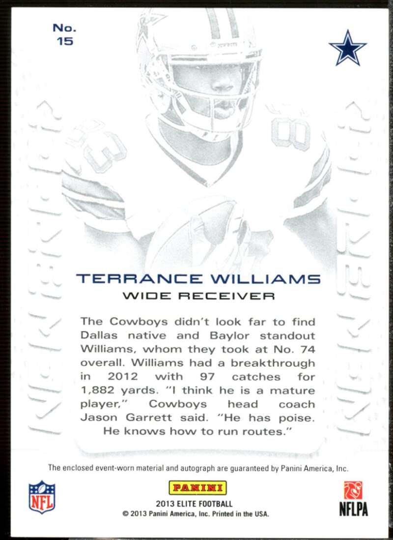 Terrance Williams Card 2013 Elite New Breed Jerseys Autographs #15  Image 2