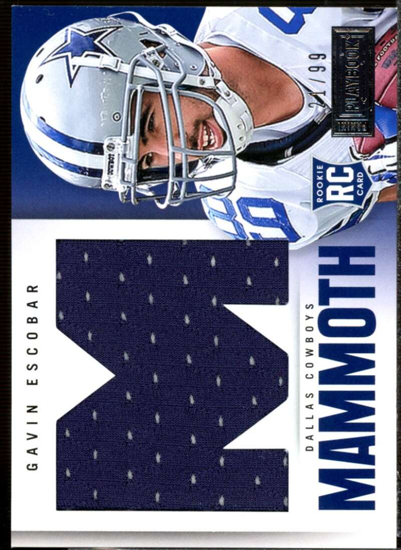 Gavin Escobar Rookie Card 2013 Panini Playbook Rookie Mammoth Materials #10  Image 1