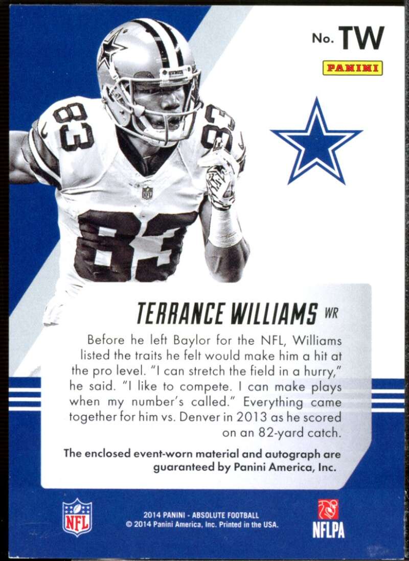 Terrance Williams 2014 Absolute Tools of the Trade Signatures Purple #TTSTW  Image 2