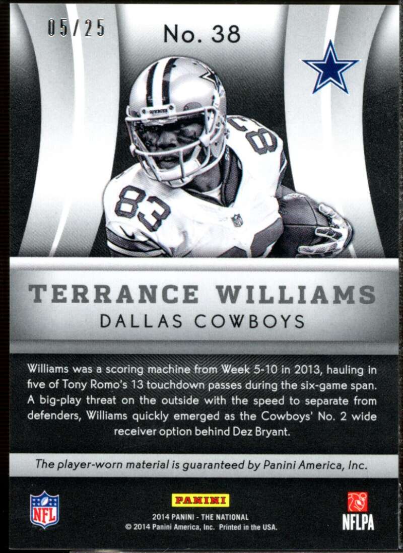 Terrance Williams FB 2014 Panini National Convention VIP Cracked Ice Patch #38  Image 2