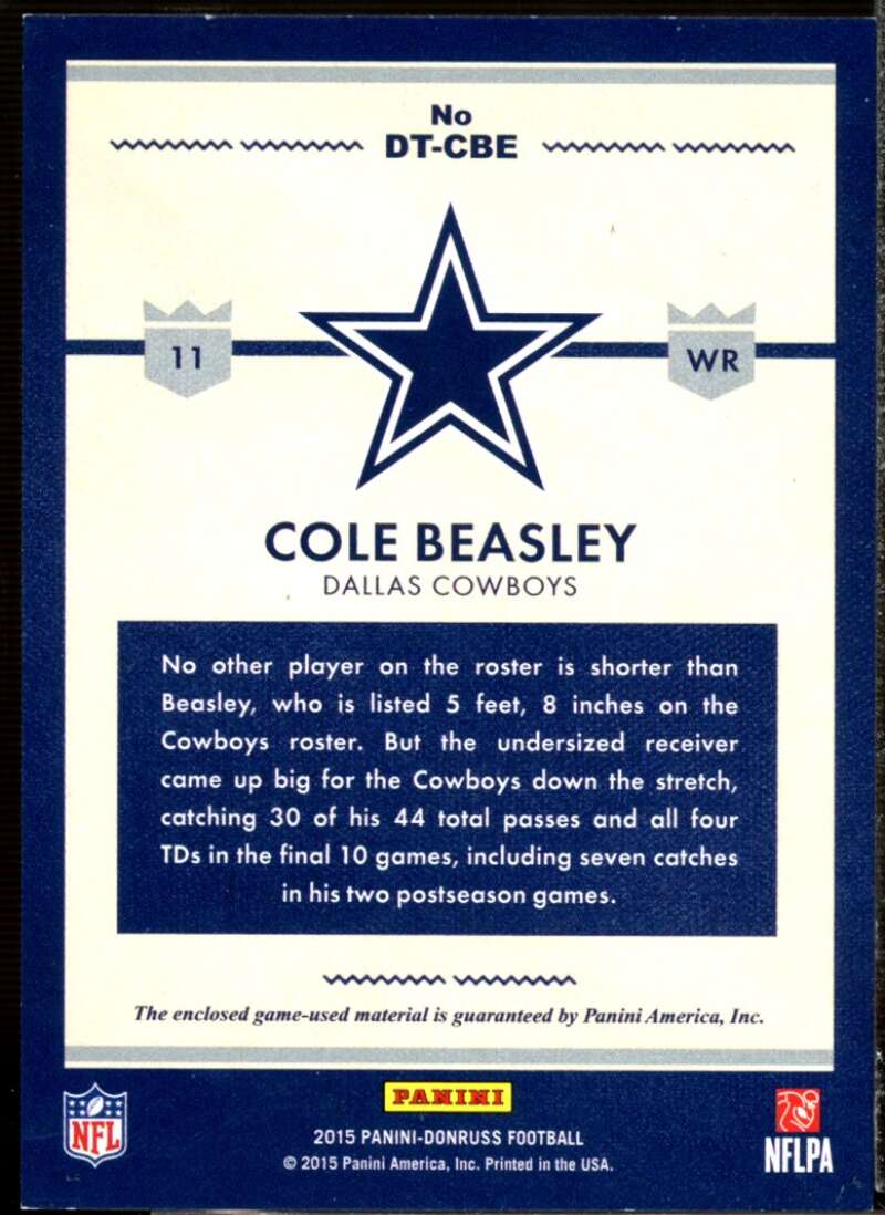 Cole Beasley Card 2015 Donruss Threads #DTCBE  Image 2