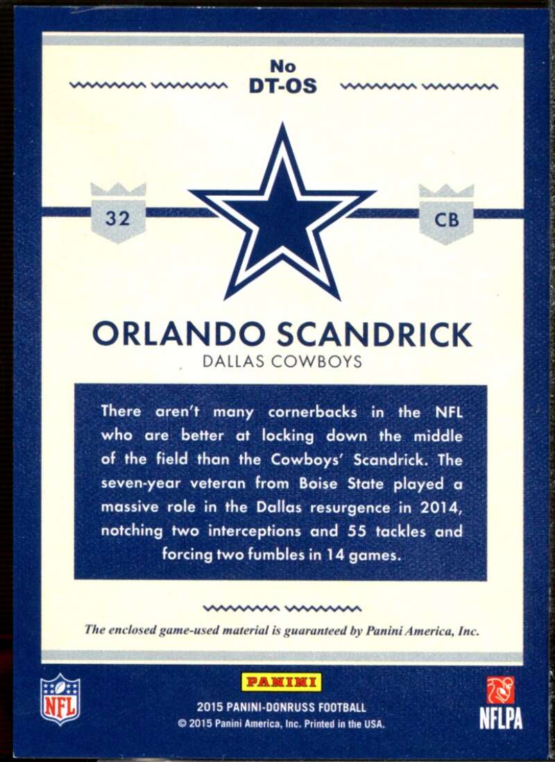 Orlando Scandrick Card 2015 Donruss Threads #DTOS  Image 2