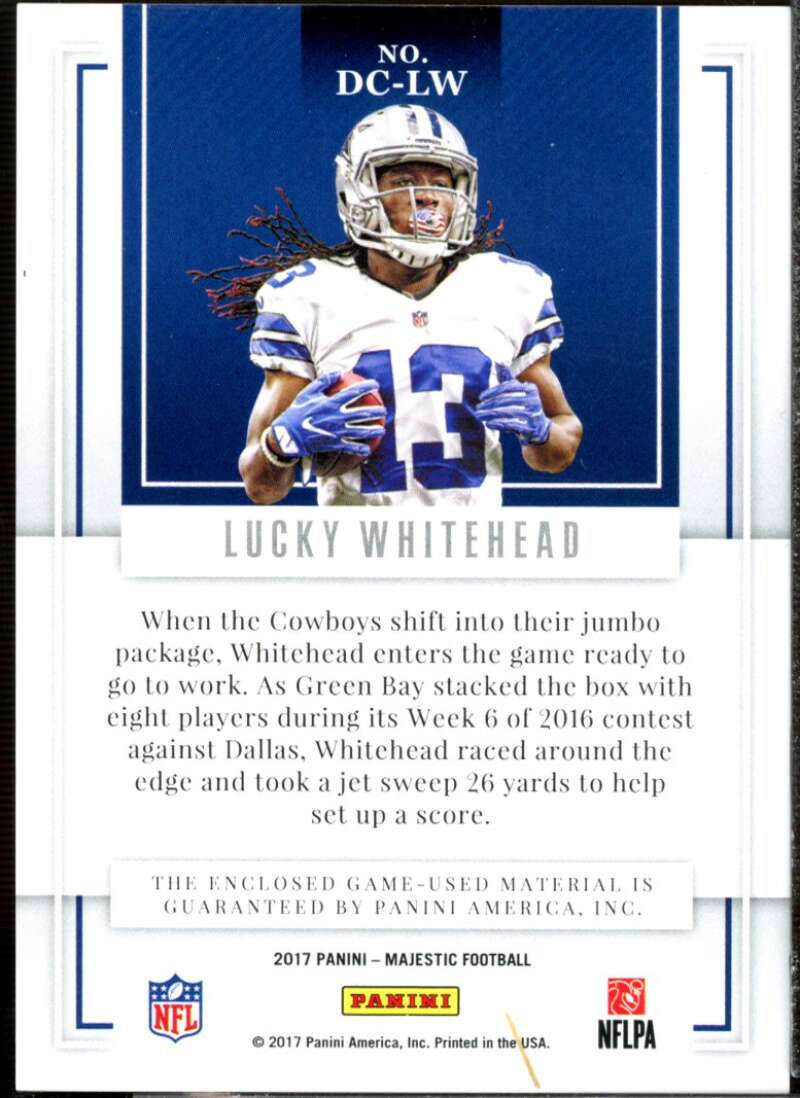 Lucky Whitehead Card 2017 Panini Majestic Team Pedigree Materials Gold #11  Image 2