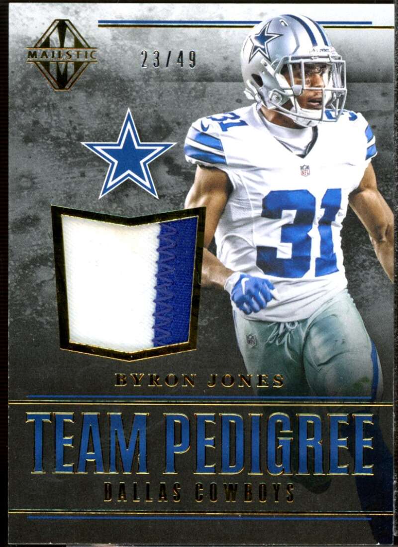 Byron Jones Card 2017 Panini Majestic Team Pedigree Materials Gold #3  Image 1