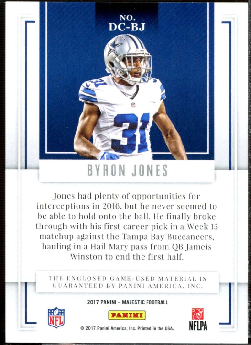 Byron Jones Card 2017 Panini Majestic Team Pedigree Materials Gold #3  Image 2