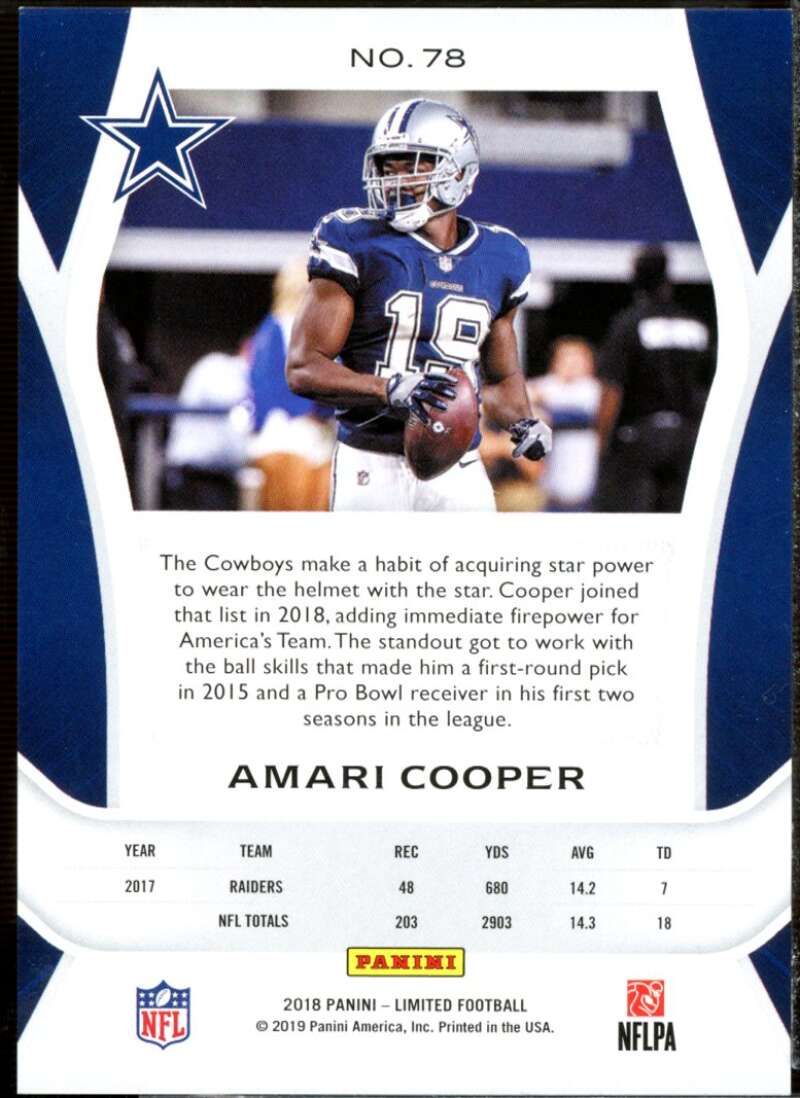 Amari Cooper Card 2018 Limited Silver Spotlight #78  Image 2