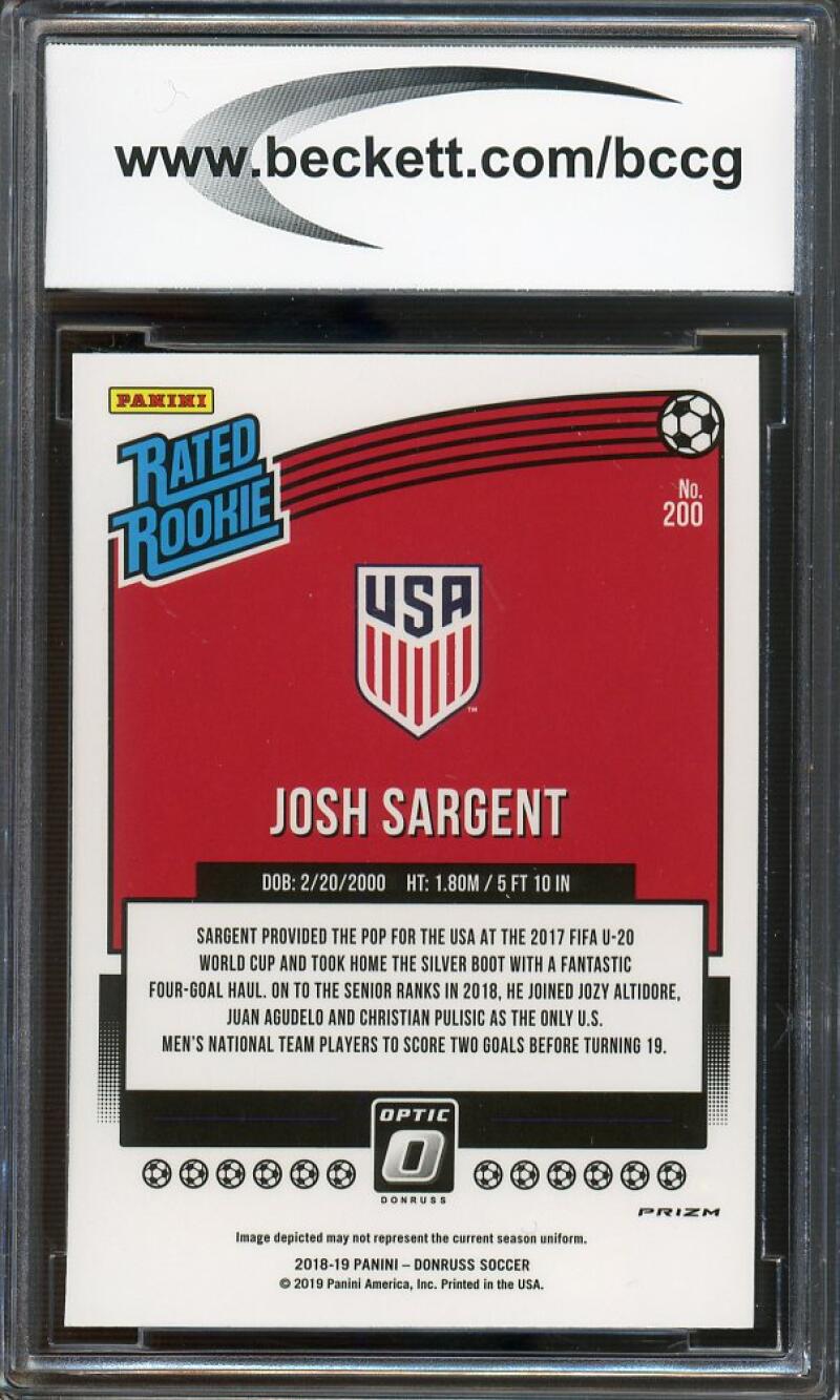Josh Sargent 2018-19 Donruss Optic Rated Rookie Holo #200 BCCG 9 Image 2