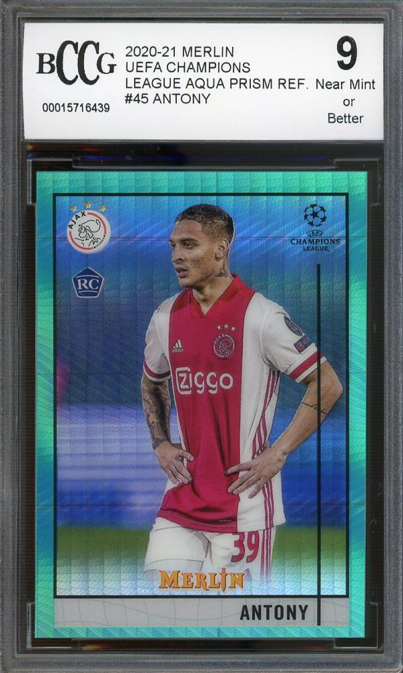 Antony 2020-21 Merlin UEFA Champions League Aqua Prism Ref #45 BCCG 9 Image 1