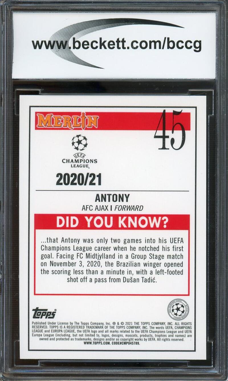 Antony 2020-21 Merlin UEFA Champions League Aqua Prism Ref #45 BCCG 9 Image 2