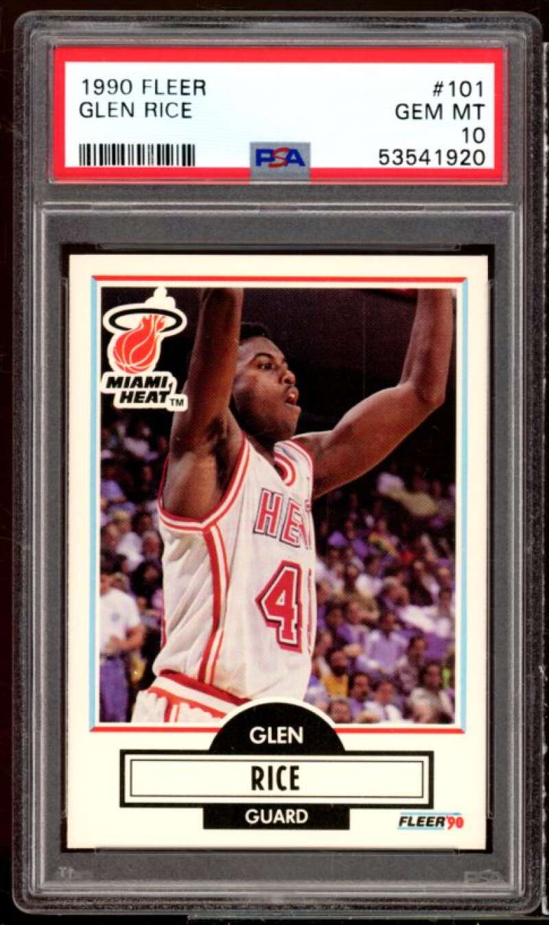 Glen Rice Rookie Card 1990-91 Fleer #3 PSA 10 Image 1