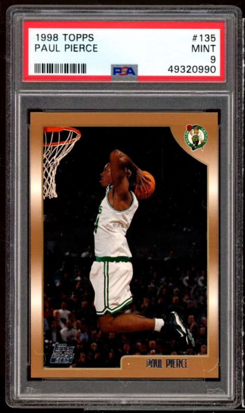 Paul Pierce Rookie Card 1998-99 Topps #135 PSA 9 Image 1