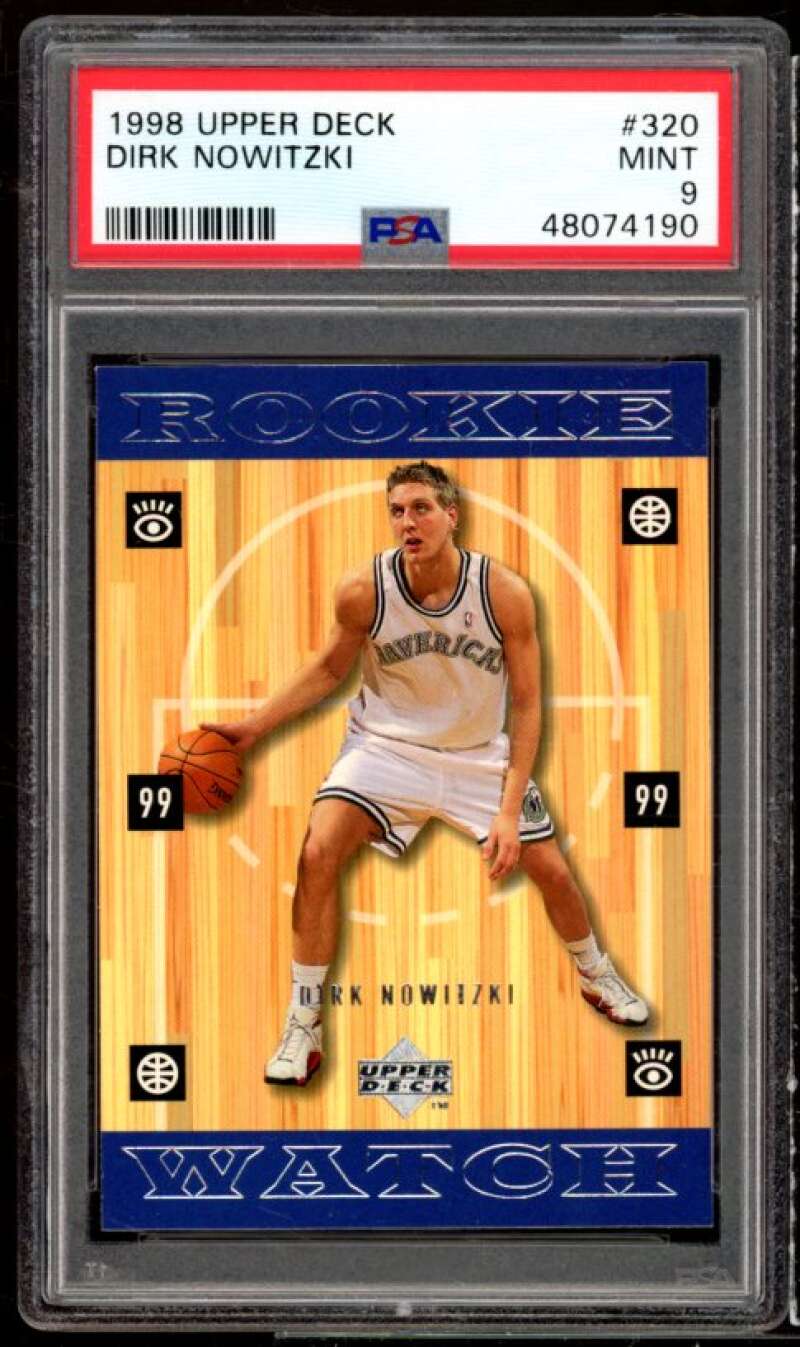 Dirk Nowitzki Rookie Card 1998-99 Upper Deck #320 PSA 9 Image 1