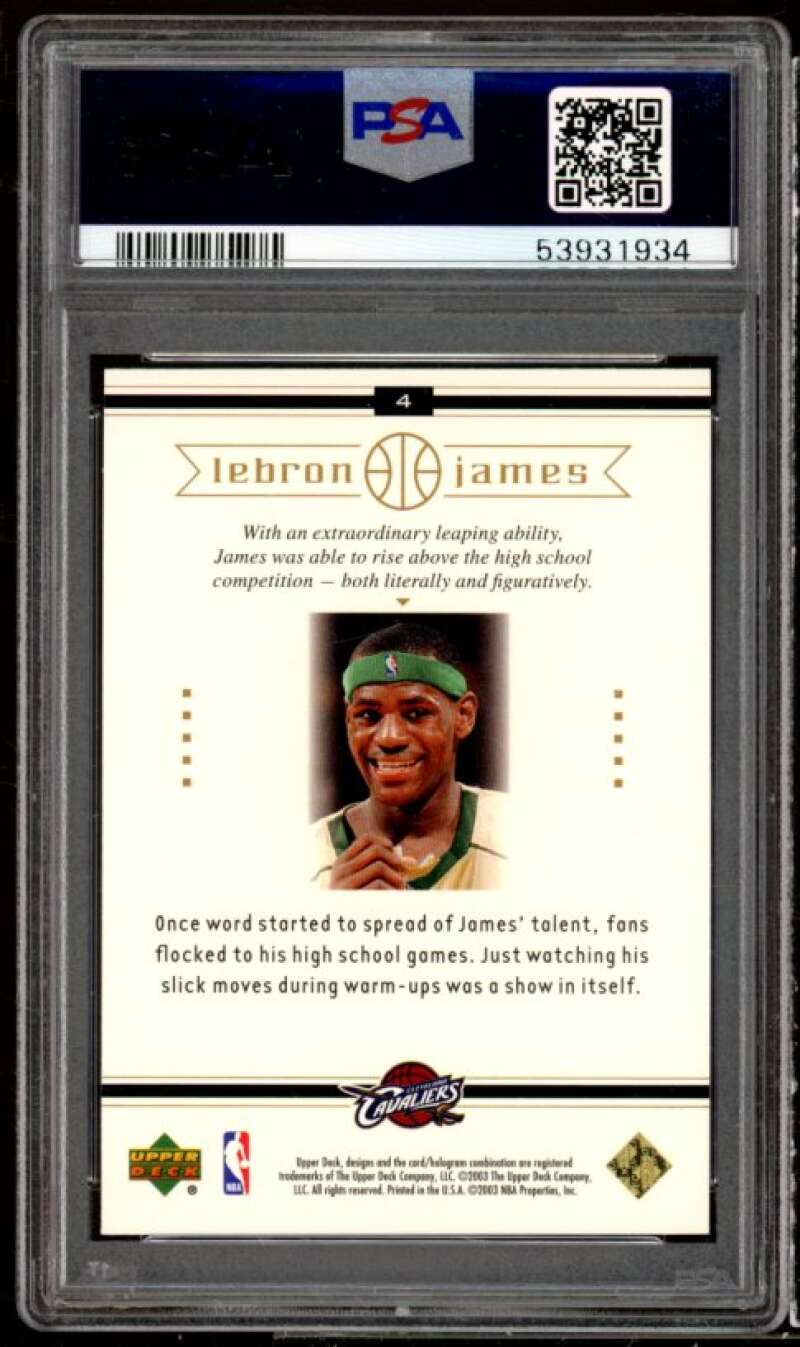 LeBron James Rookie Card 2003 Upper Deck LeBron James Box Set #4 PSA 9 Image 2