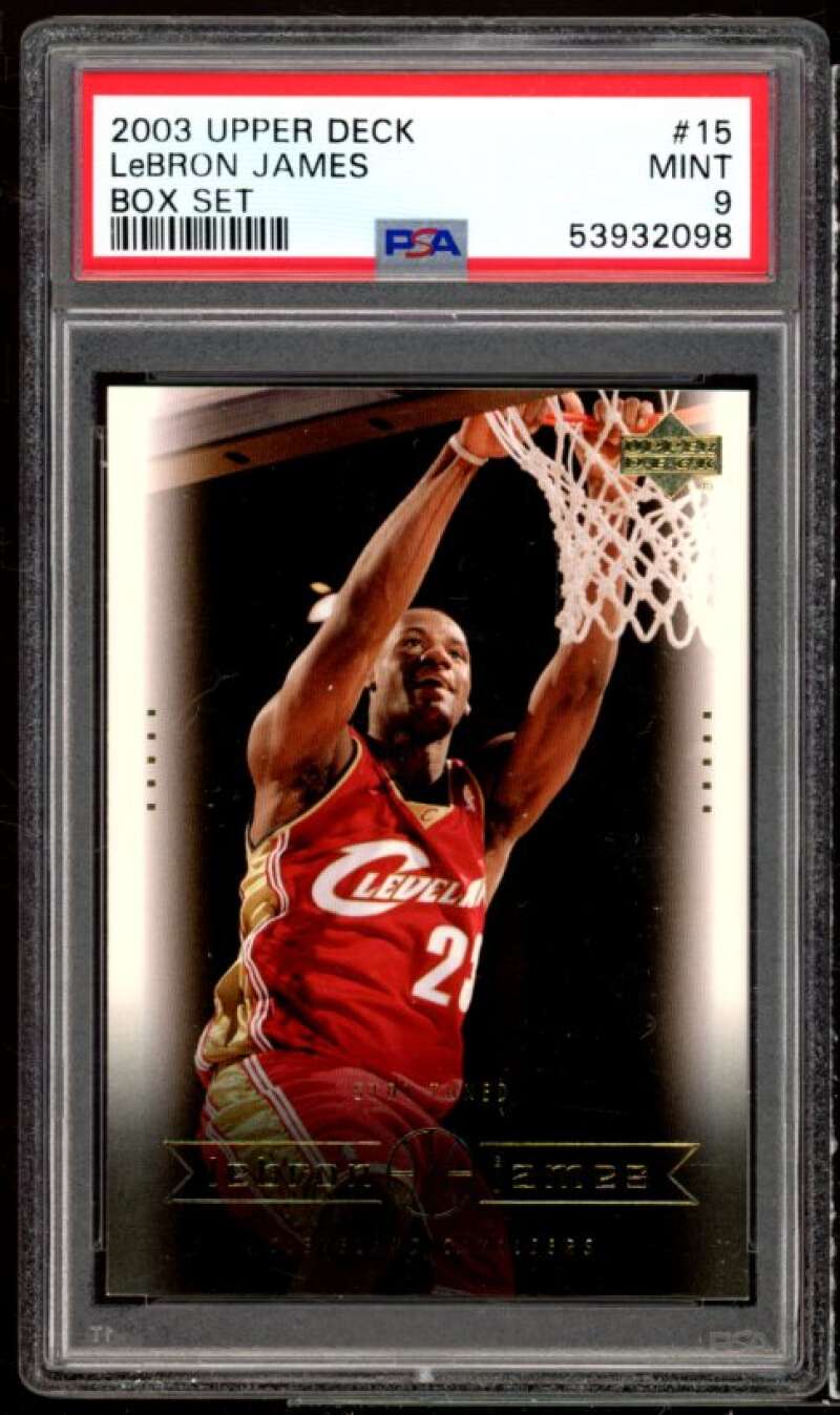 LeBron James Rookie Card 2003 Upper Deck LeBron James Box Set #15 PSA 9 Image 1