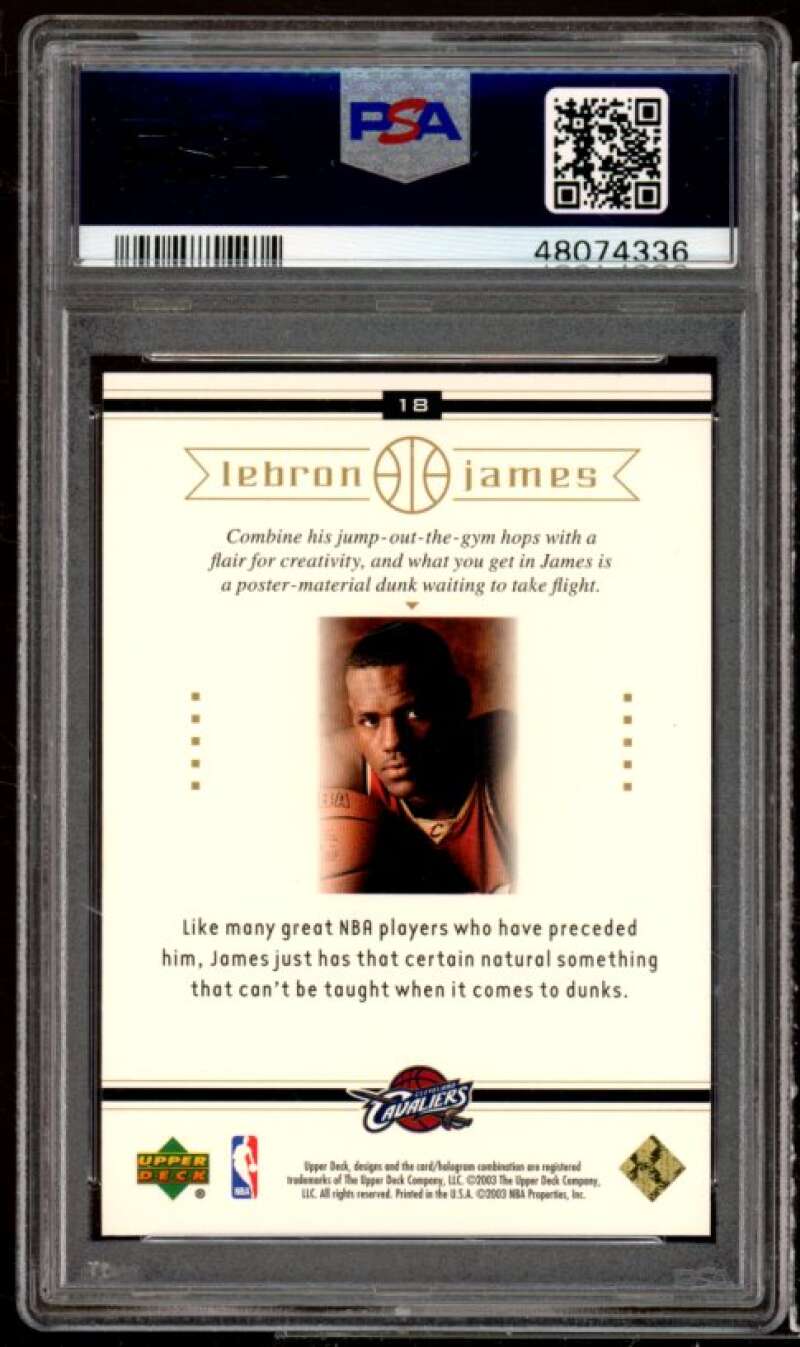 LeBron James Rookie Card 2003 Upper Deck LeBron James Box Set #18 PSA 9 Image 2