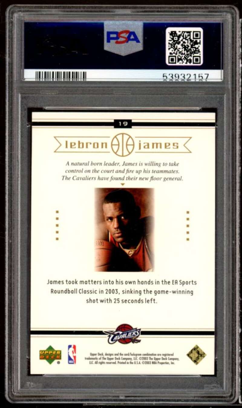 LeBron James Rookie Card 2003 Upper Deck LeBron James Box Set #19 PSA 9 Image 2